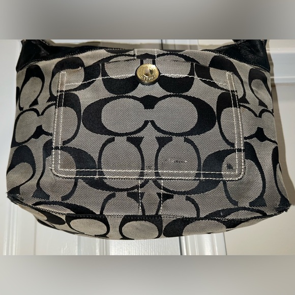 Coach Signature Canvas Black and Gray Ergo Hobo Vintage Handbag! L0771-11689. - Picture 3 of 16
